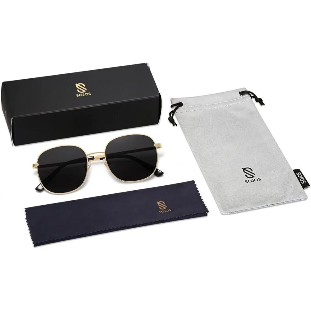 🆕Sojos Sunglasses Women Gold Classic Trendy Square Cute Frame Shades Eyewear - Picture 5 of 5
